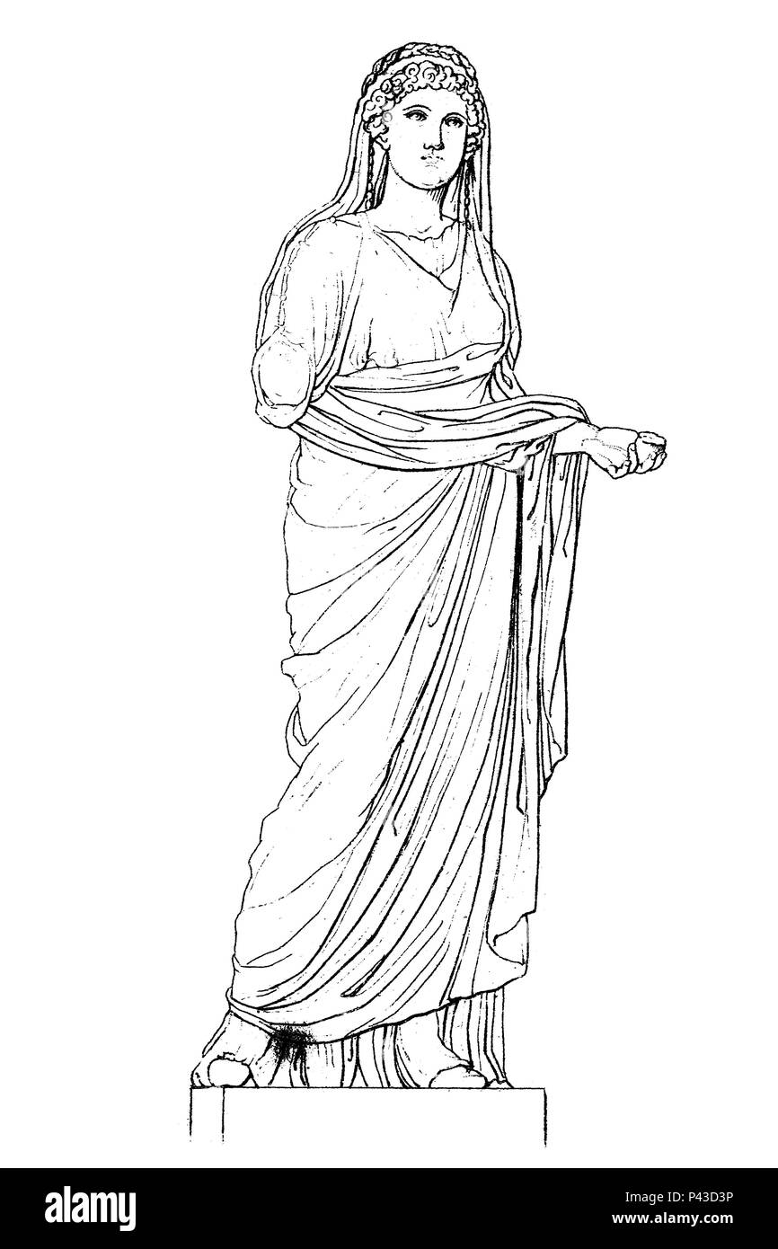 Livia Drusilla, 58 BC - 29 AD, also Julia Augusta after her formal adoption into the Julian family in AD 14, was the wife of the Roman emperor Augustus, Livia Drusilla, kurz Livia genannt, war die langjÃ¤hrige dritte Ehefrau des rÃ¶mischen Kaisers Augustus, digital improved reproduction of an historical image Stock Photo