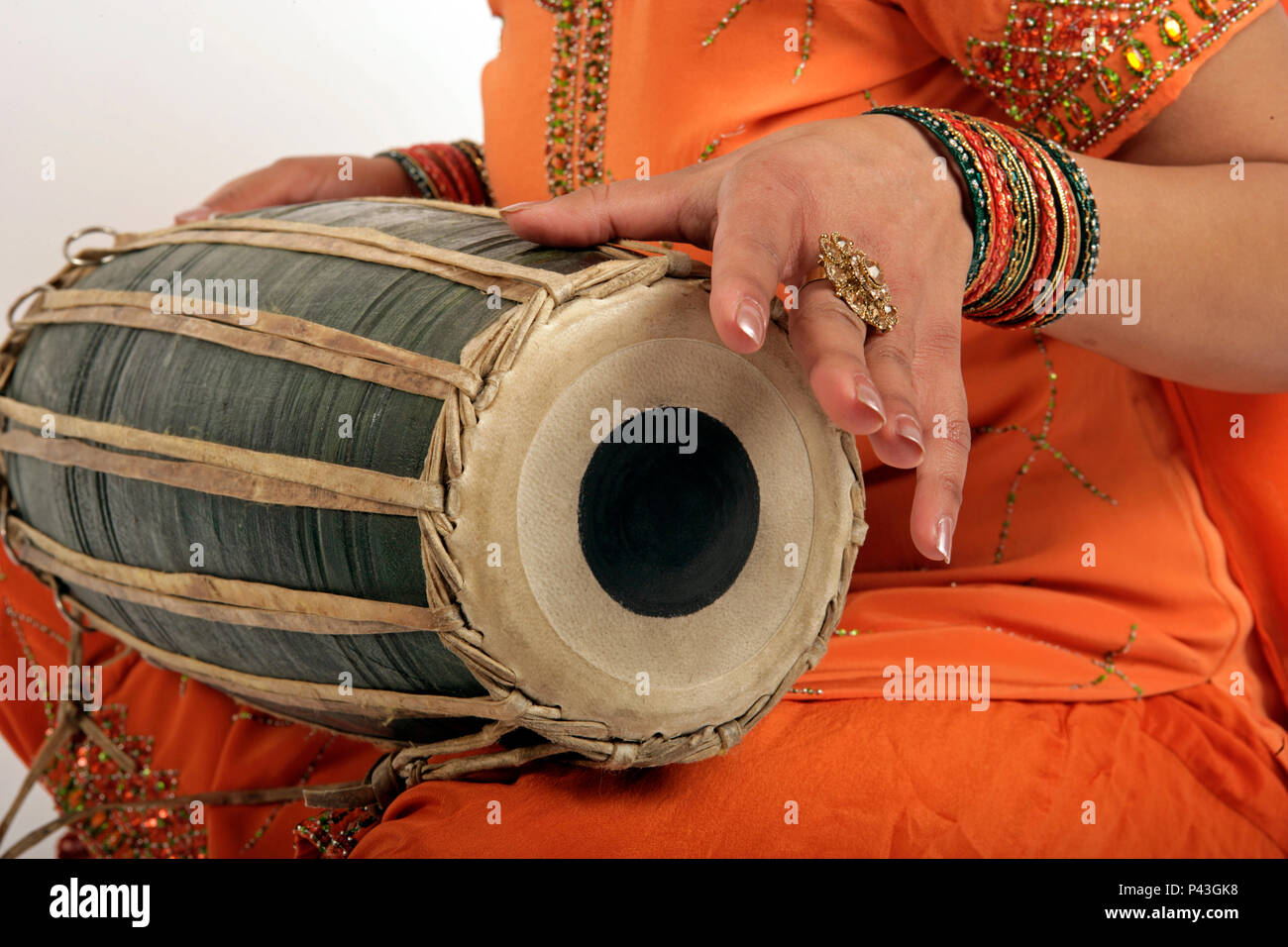 Indian hand drumming Stock Photo Alamy