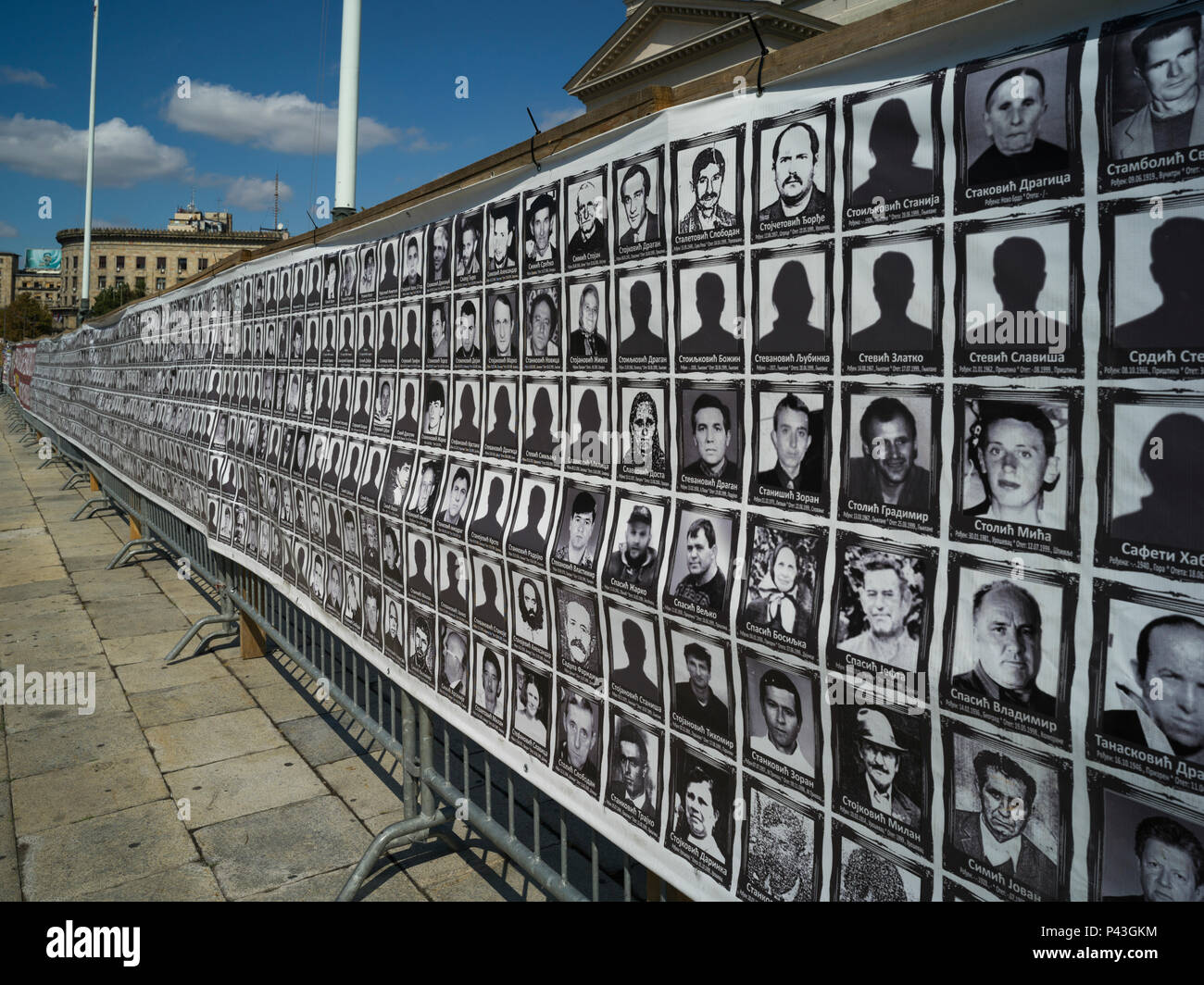 The wall of tears in front of parliament in Belgrade, Serbia Stock Photo