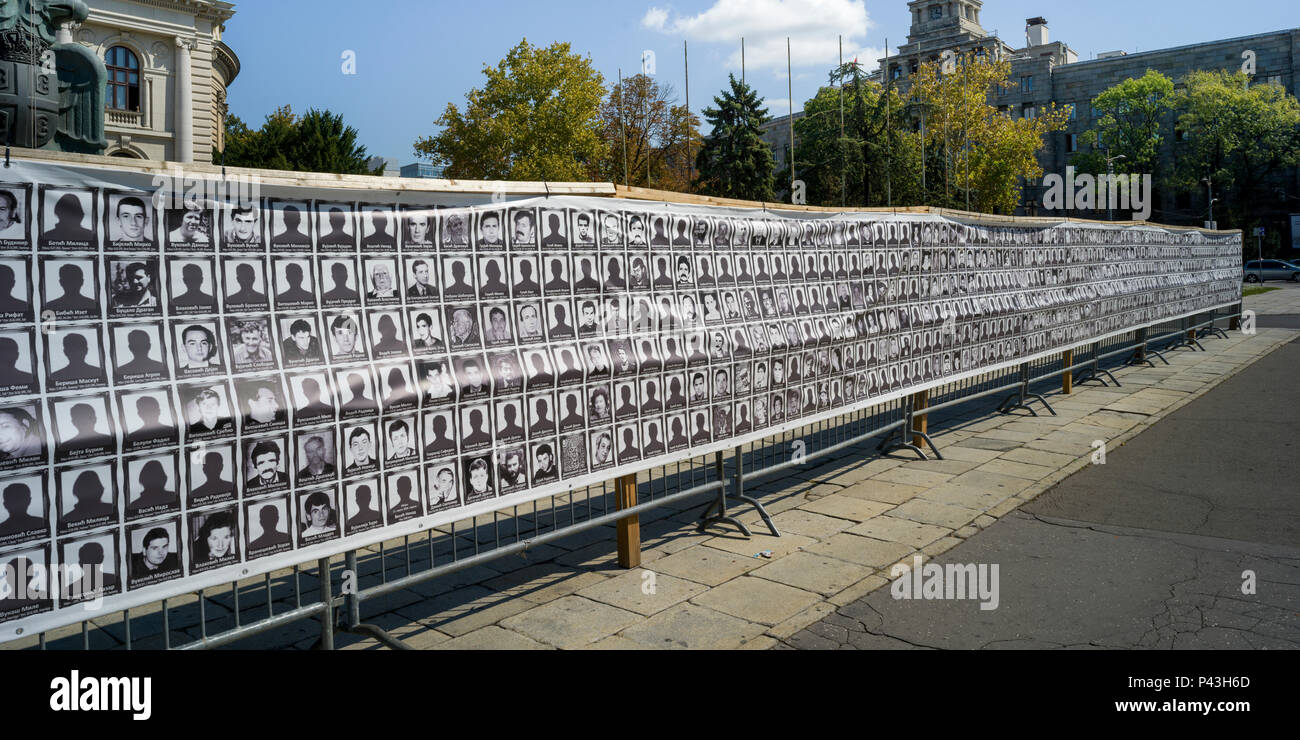 The wall of tears in front of parliament in Belgrade, Serbia Stock Photo