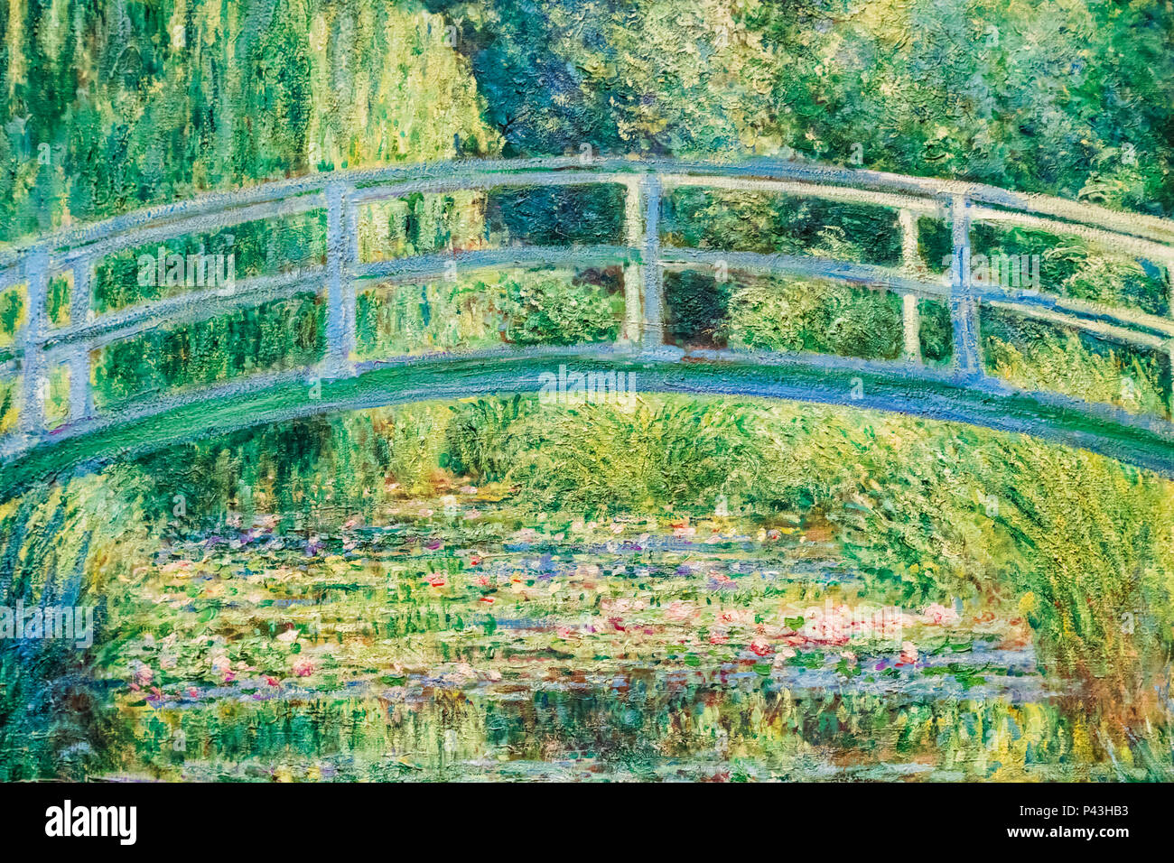 Painting titled 'The Water-Lily Pond' by Claude Monet dated 1899 Stock Photo