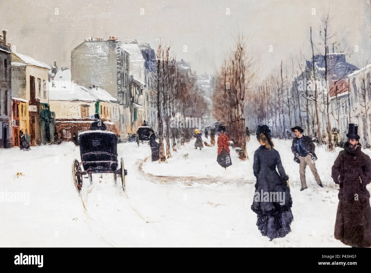 The Boulevard de Clichy under Snow N Goeneutte Medici Print