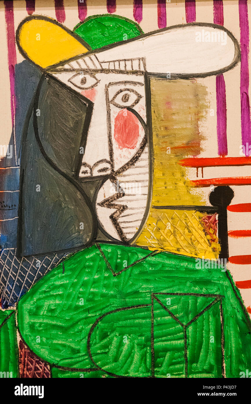 Painting titled 'Bust of a Woman' by Pablo Picasso dated 1944 Stock Photo