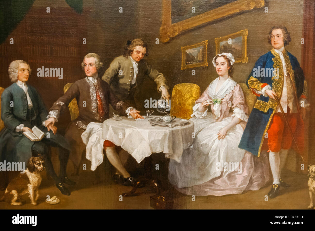 Painting of The Strode Family by William Hogarth dated 1738 Stock Photo