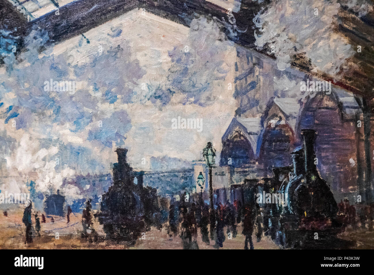 The gare st lazare 1877 by claude hires stock photography and
