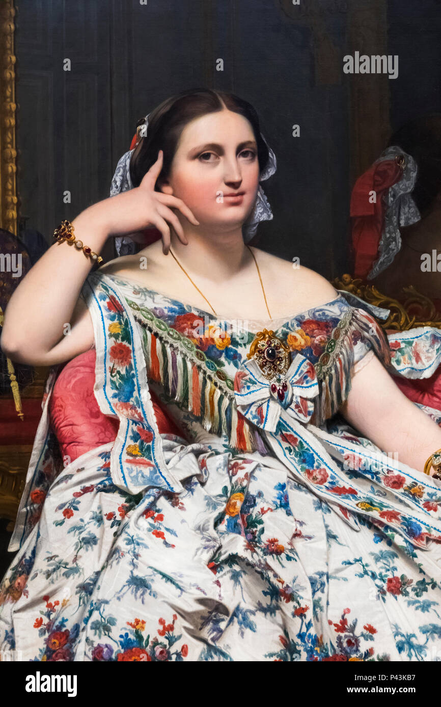 Portrait of Madame Moitessier by Jean-Auguste-Dominique Ingres dated 1856 Stock Photo