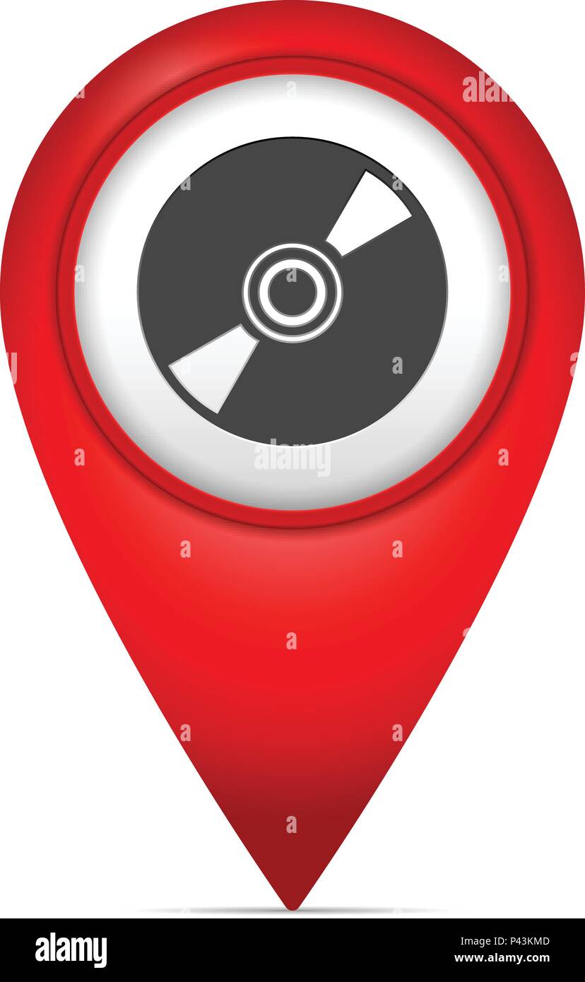 Cd Area. Sign Map marker with CD symbol on a white background Stock Vector Image ...