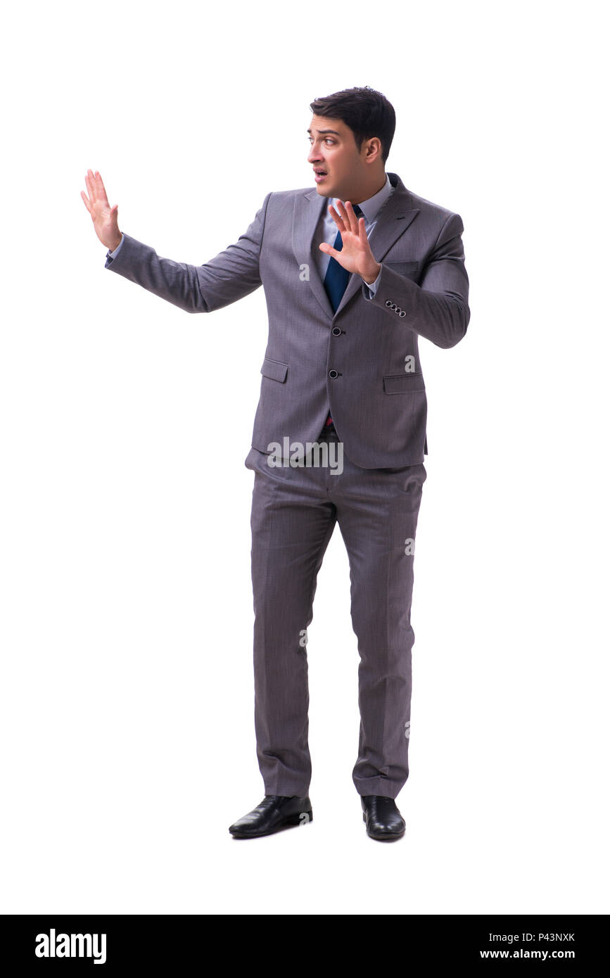 Businessman isolated on white background Stock Photo - Alamy