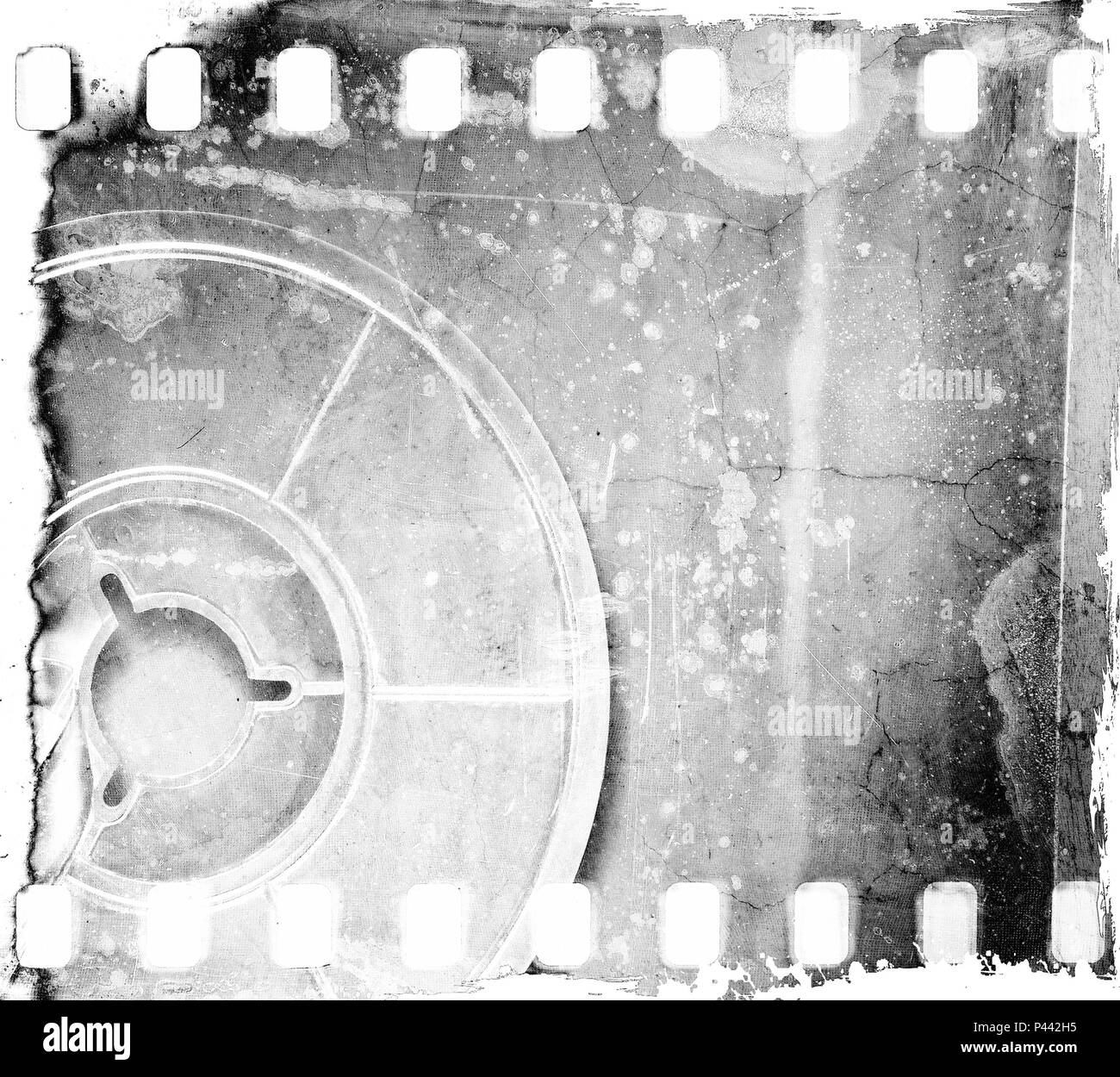 Grunge black and white film strip frame with coil Stock Photo Alamy