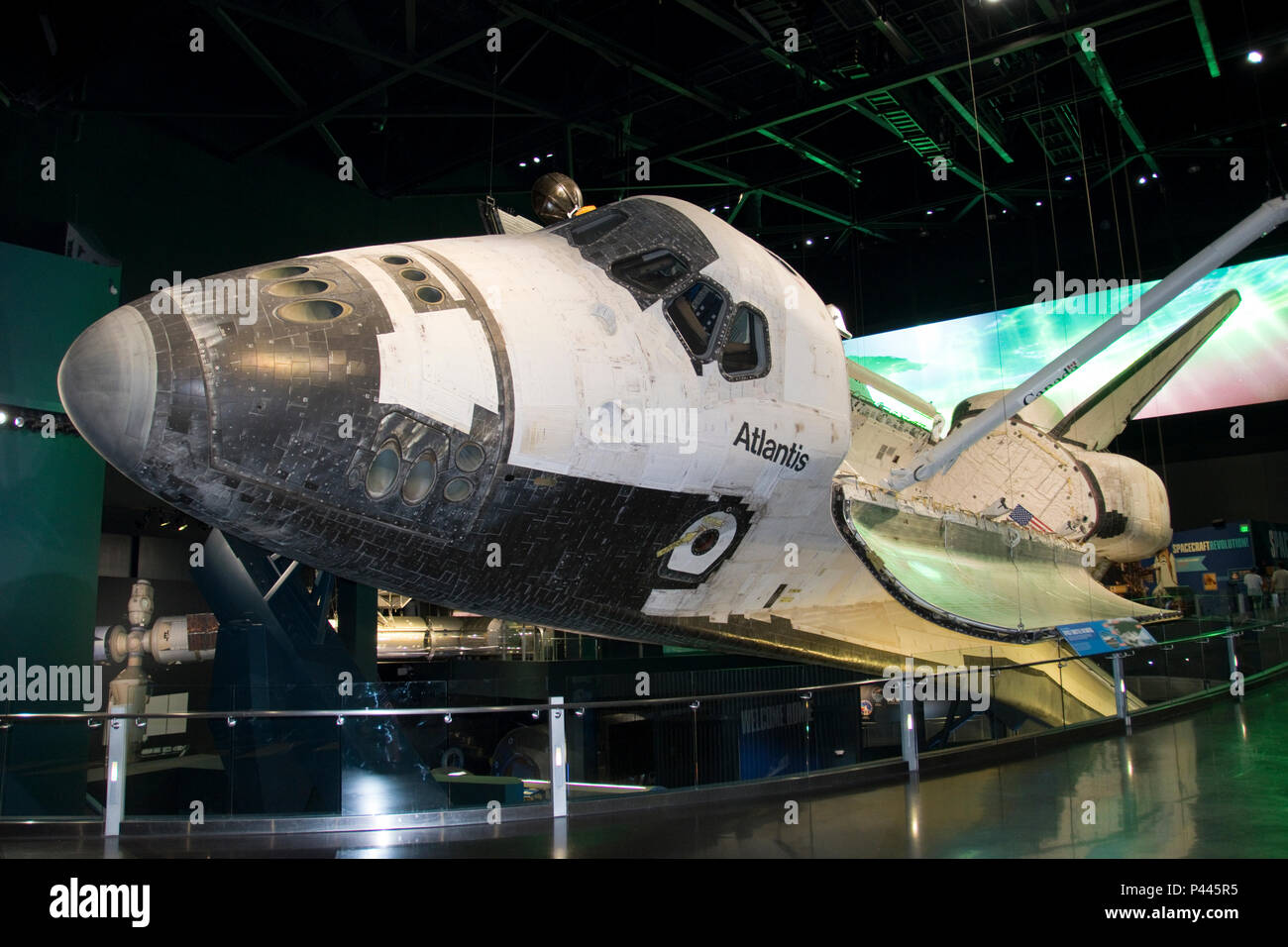 The Space Shuttle Atlantis at NASA's Kennedy Space Center Visitor Complex, Florida. Stock Photo