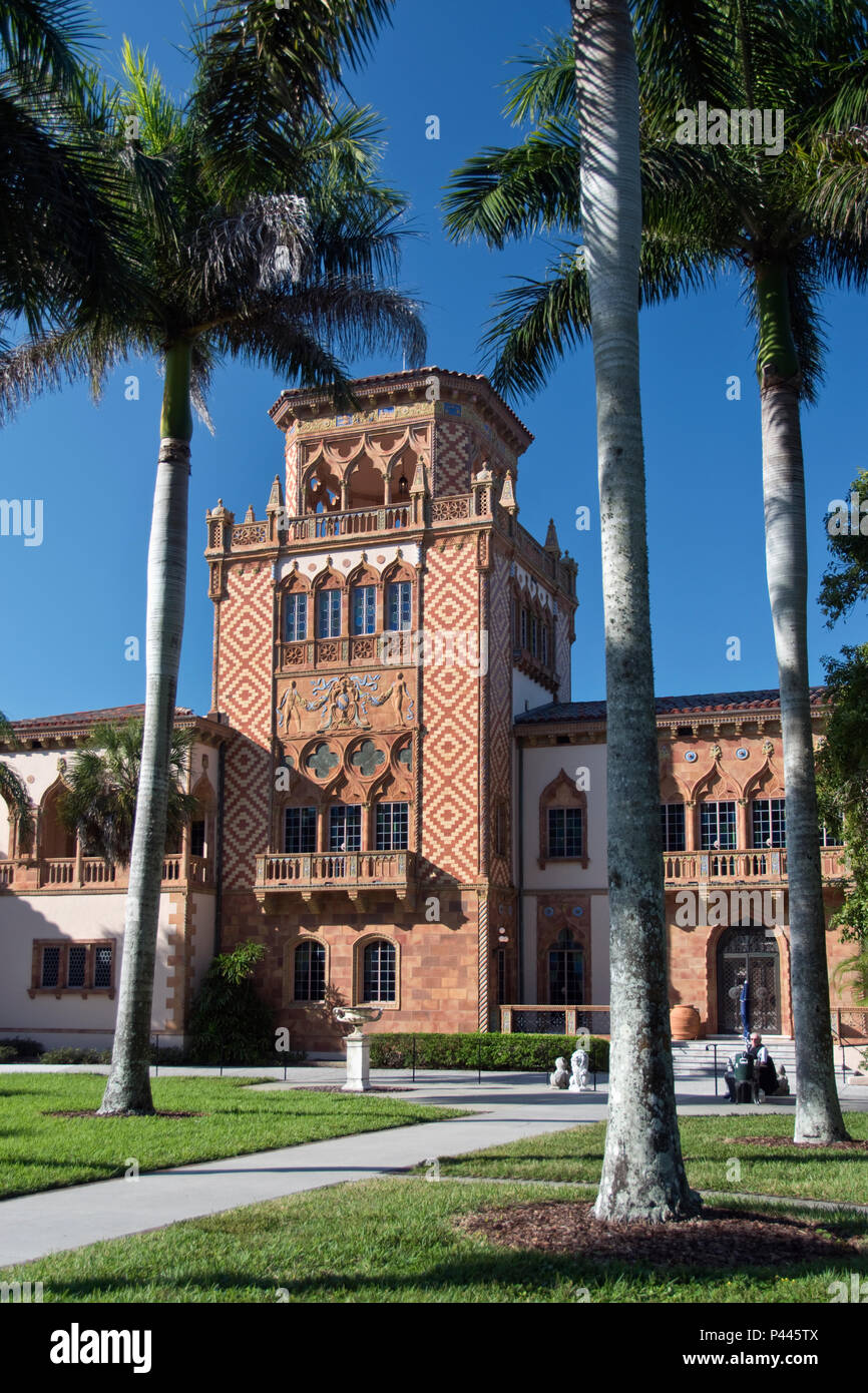 Ca d’Zan, the Mediterranean Revival mansion of circus owner and art collector John Ringling and his wife Mable, Sarasota, Florida. Stock Photo