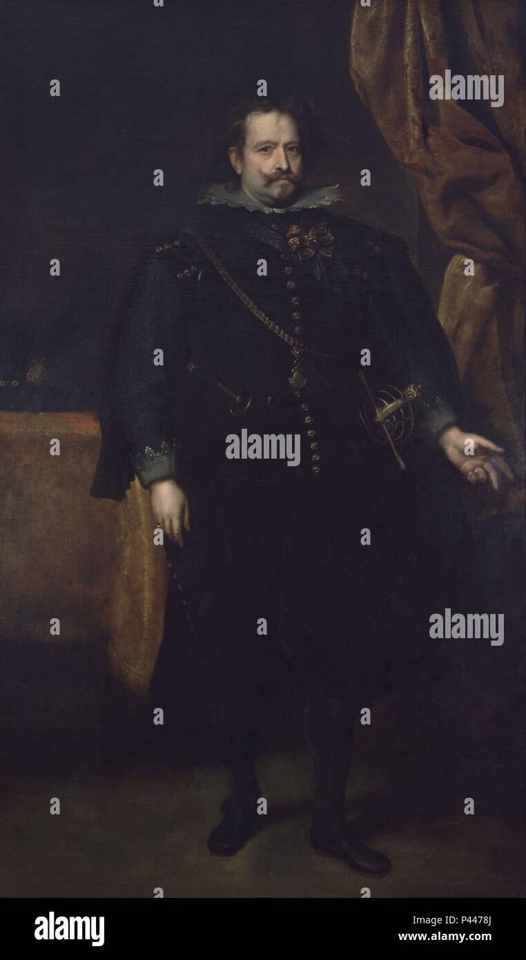 DIEGO MEJIA DE GUZMAN - MARQUES DE LEGANES - SIGLO XVII - O/L - 200X125 CM - BARROCO FLAMENCO. Author: Anthony van Dyck (1599-1641). Location: FUNDACION SANTANDER CENTRAL HISPANO, MADRID, SPAIN. Stock Photo