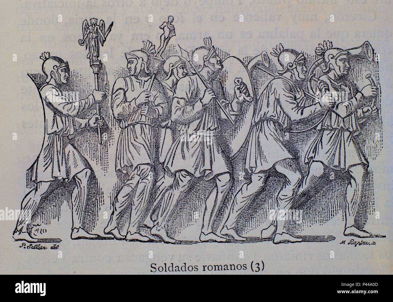 SOLDADOS ROMANOS. Location: BIBLIOTECA NACIONAL-COLECCION, MADRID, SPAIN. Stock Photo