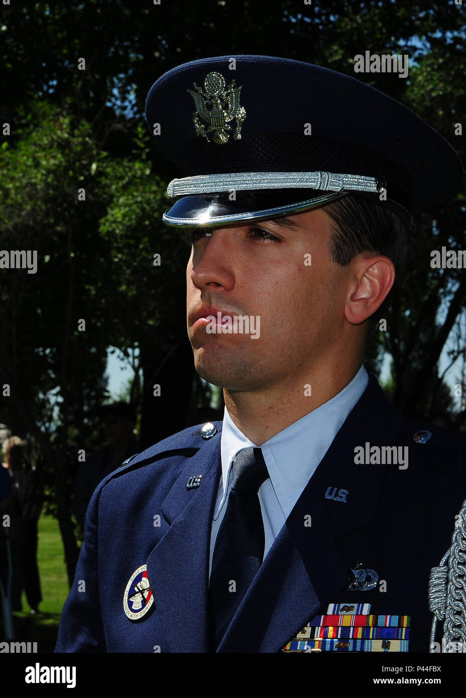 The Malmstrom Air Force Base Honor Guard renders military honors during a funeral service for