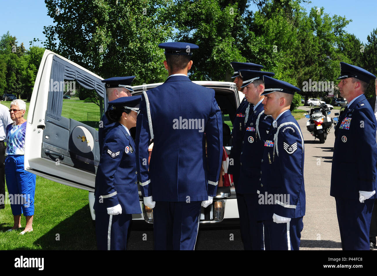The Malmstrom Air Force Base Honor Guard renders military honors during