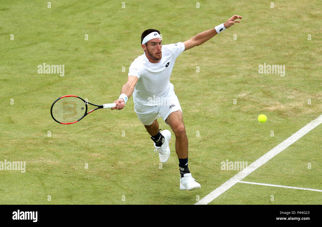 Argentina's Leonardo Mayer during day three of the Fever-Tree Championship at the Queens Club, London. PRESS ASSOCIATION Photo. Picture date: Wednesday June 20, 2018. See PA story TENNIS Queens. Photo credit should read: Steven Paston/PA Wire. . Stock Photo