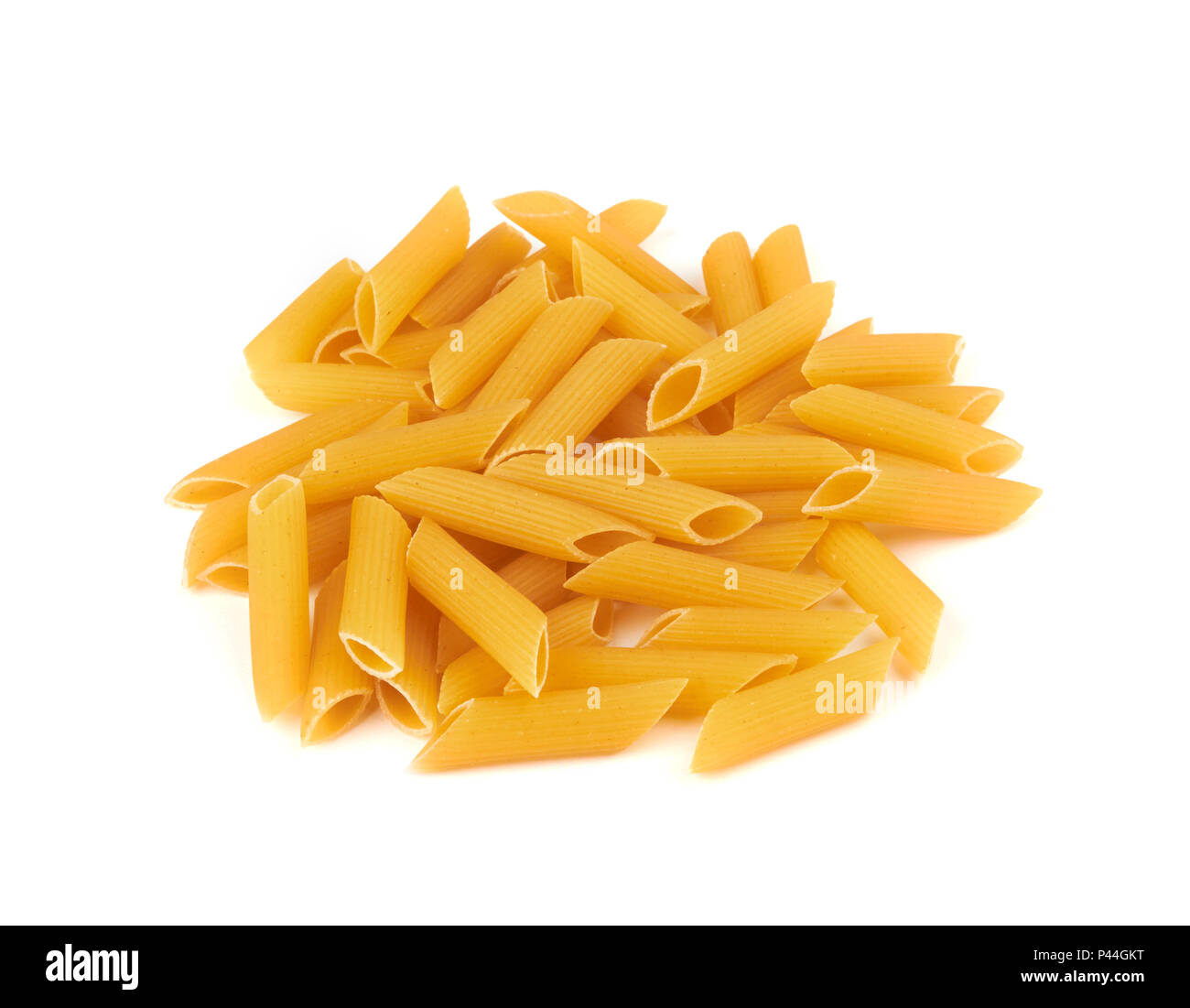 Penne pasta isolated on a white background Stock Photo