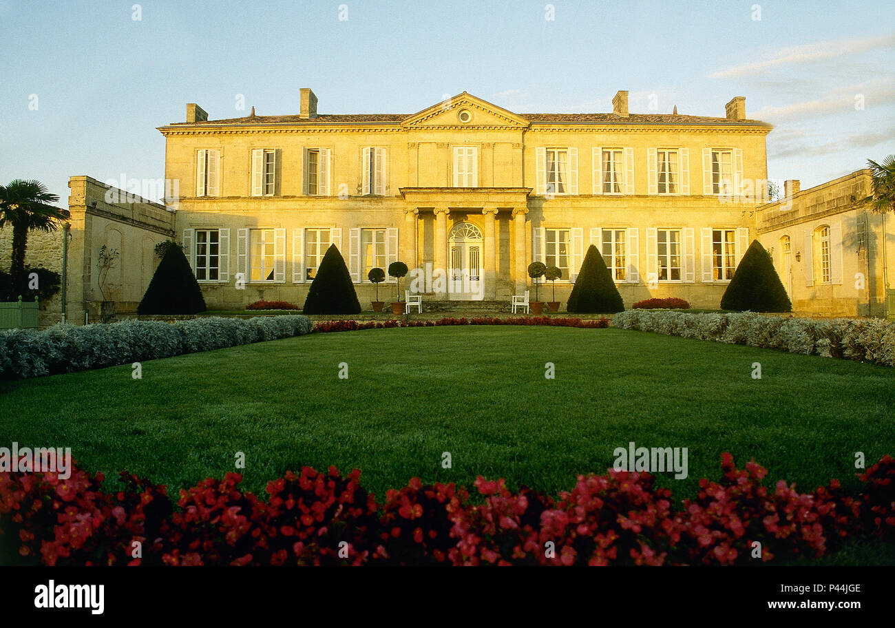 Front view of a French country house with formal garden Stock Photo Alamy