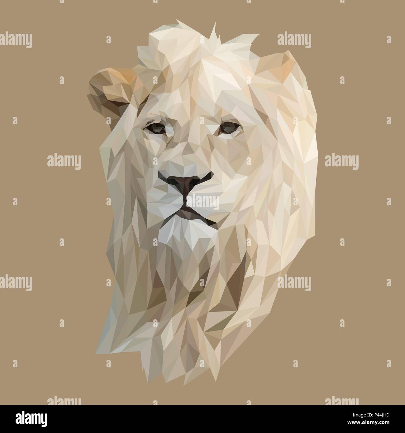 Lion low poly design. Triangle vector illustration. Stock Vector