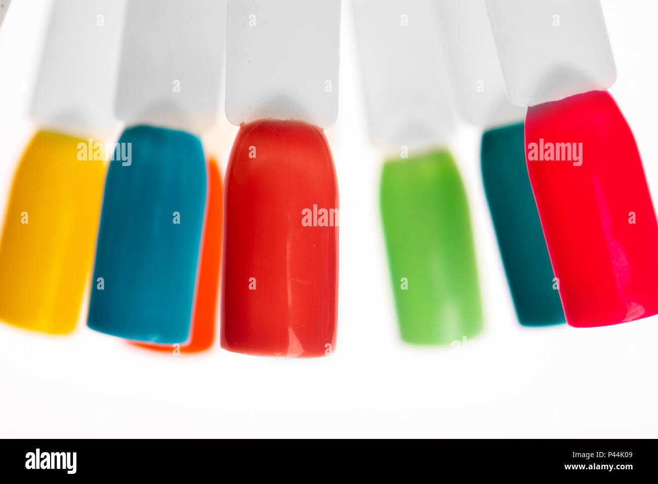 Nail varnishes Palette with swatches of nail Polish Stock Photo Alamy