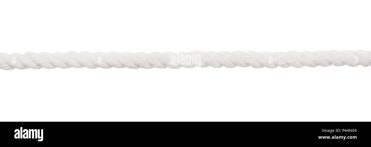 Strong large white rope isolated on white Stock Photo - Alamy