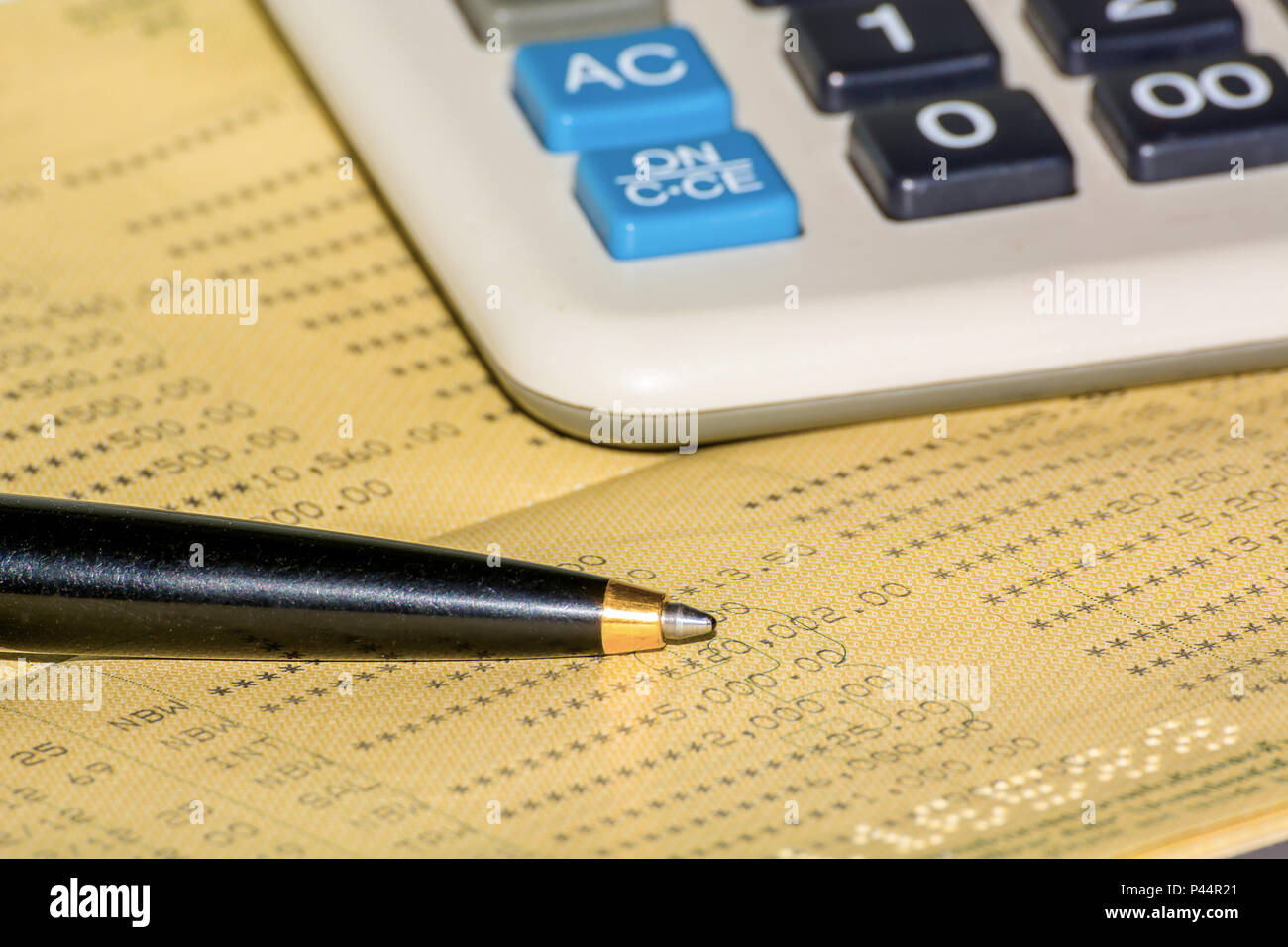 saving account passbook, Book bank statement Stock Photo Alamy