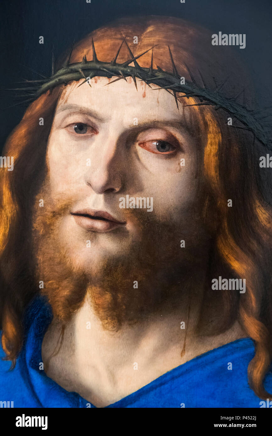 Painting of Christ Crowned with Thorns by Giovanni Battista Cima da Conegliano dated 1510 Stock Photo