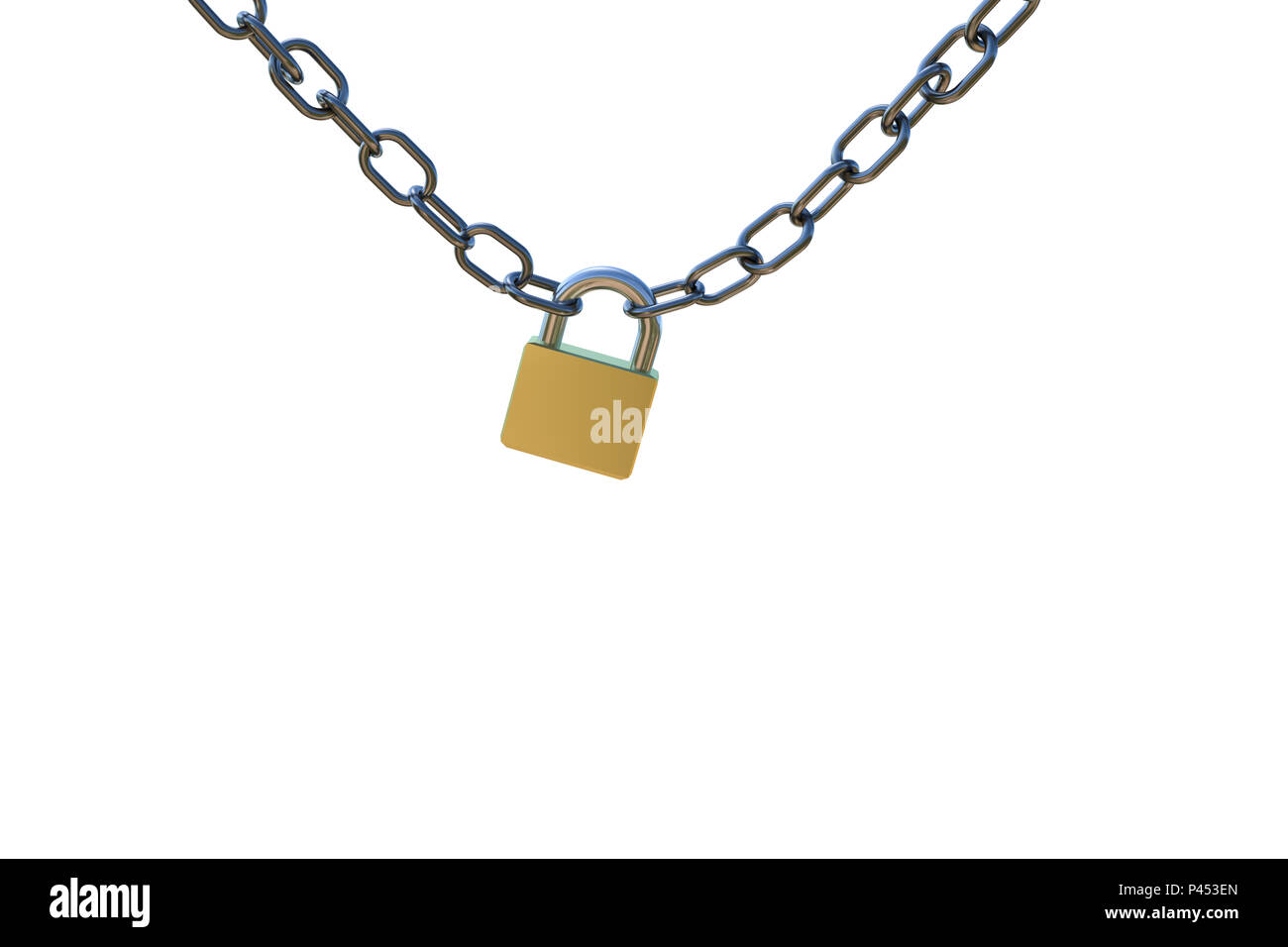padlock isolated on white background 3d illustration Stock Photo - Alamy