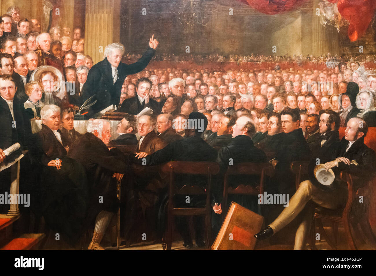 Painting of The Anti-Slavery Society Convention in 1840 Stock Photo