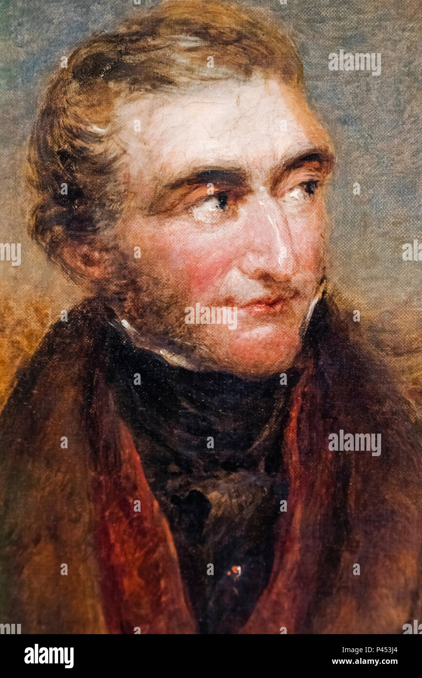 Portrait of Joseeph Mallord William Turner by John Linnell dated 1838 Stock Photo