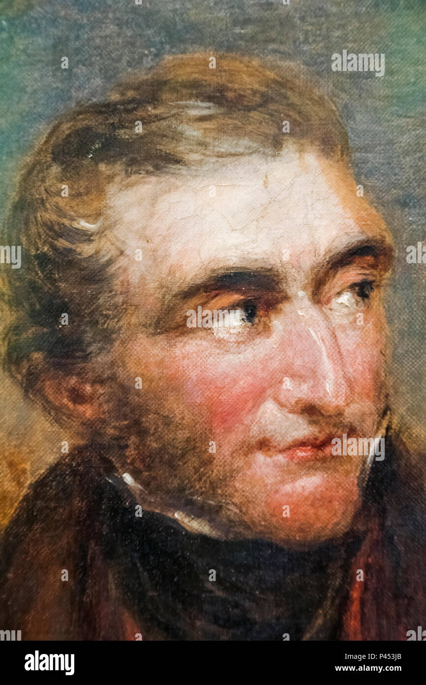 Portrait of Joseeph Mallord William Turner by John Linnell dated 1838 Stock Photo