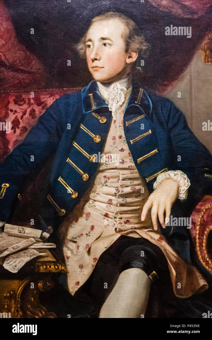 Portrait of Warren Hastings by Sir Joshua Reynolds dated 1766 Stock Photo