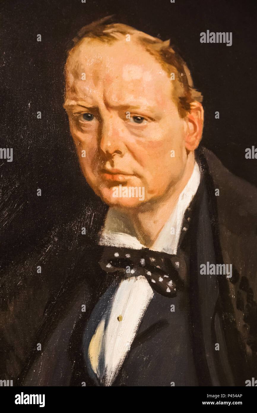 Portrait of Sir Winston Churchill by Sir William Orpen dated 1916 Stock Photo