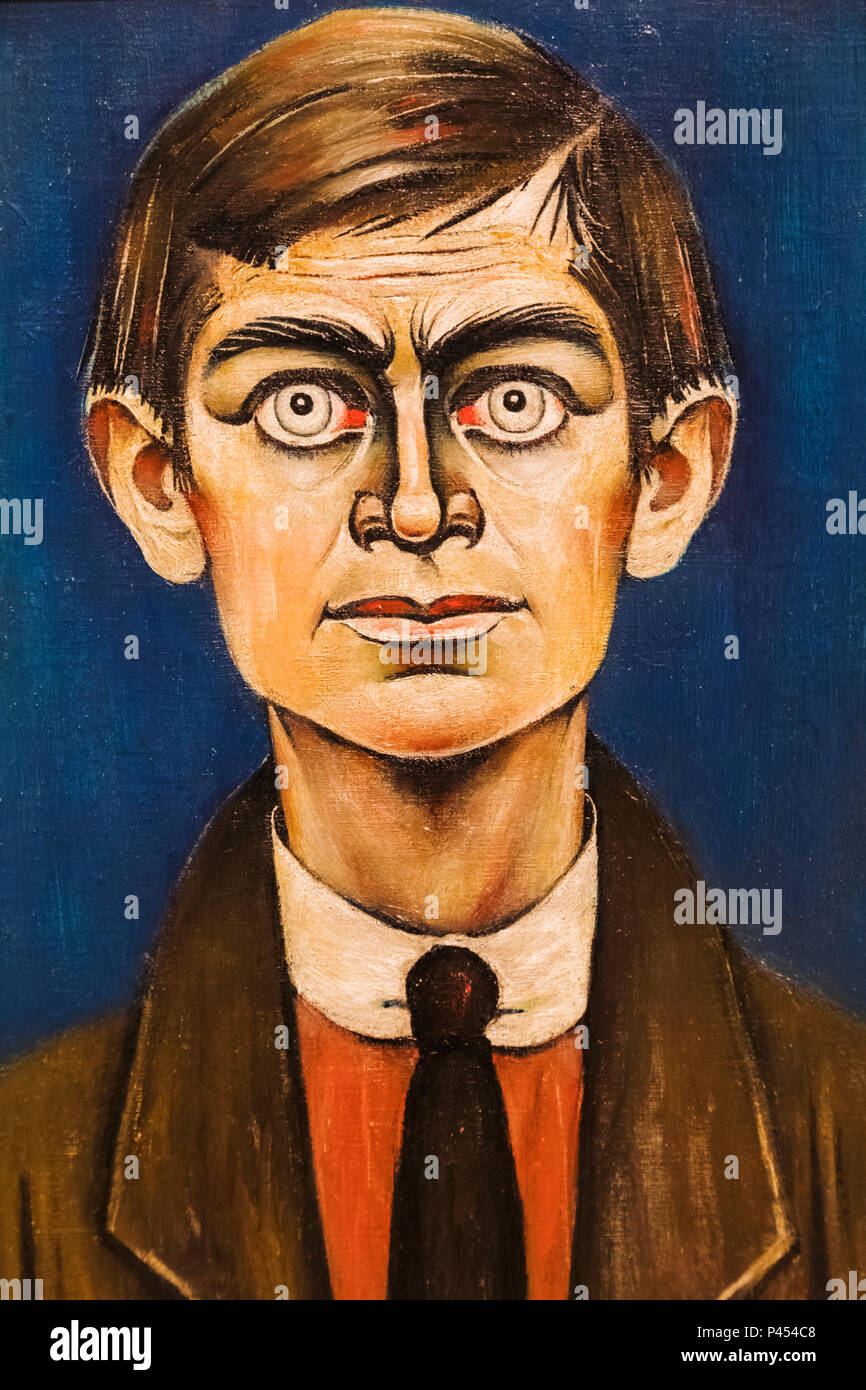 Self Portrait titled 'The Man With Red Eyes' by L.S.Lowry dated 1938 Stock Photo