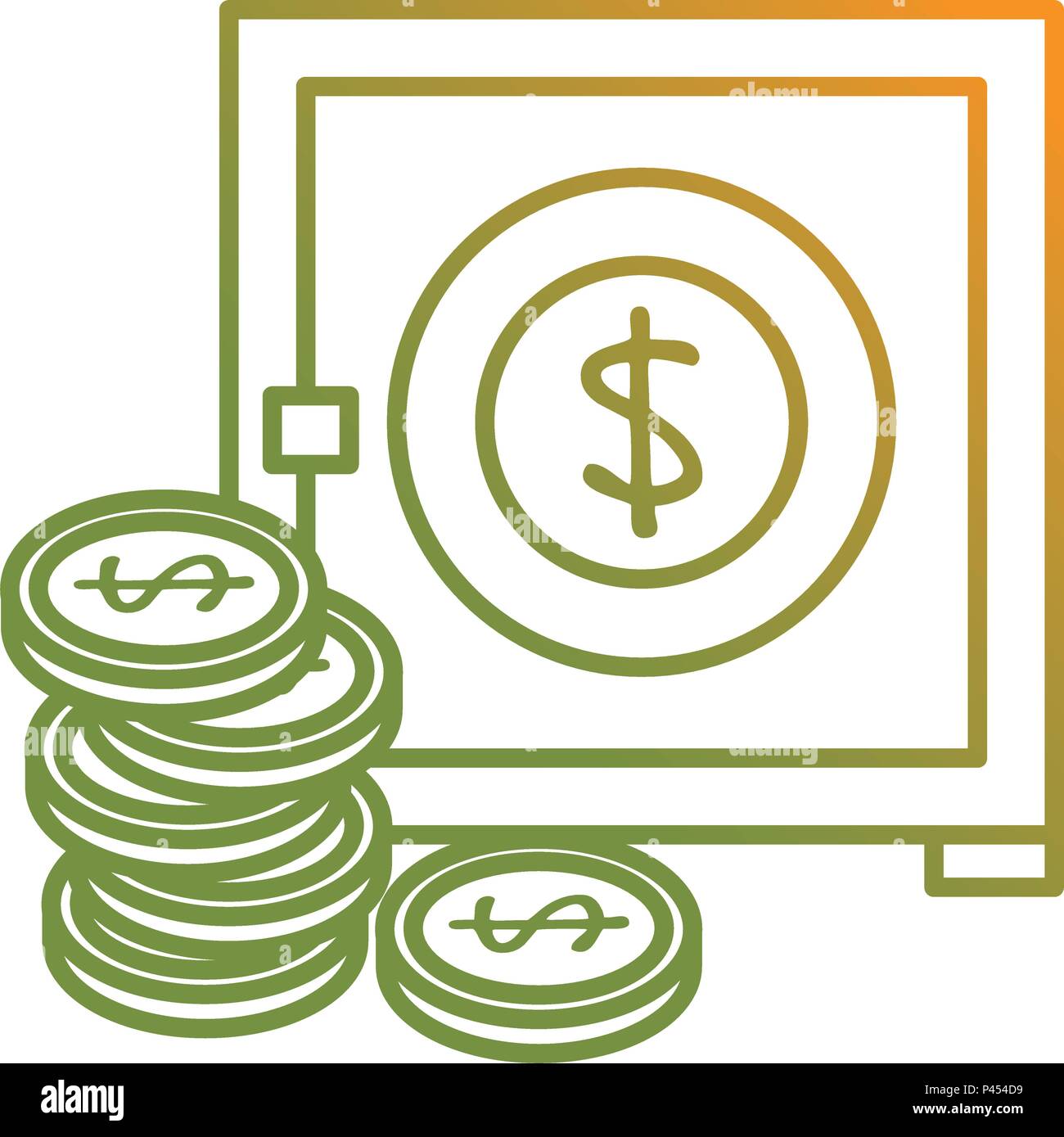 safe box with coins Stock Vector Image & Art - Alamy