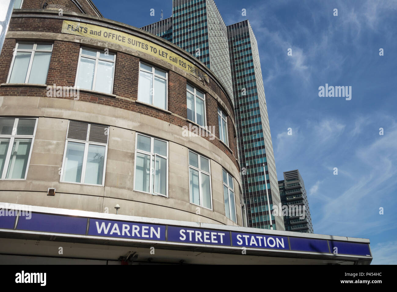 Exterior of Warren Street underground station, Tottenham Court Road, London, UK Stock Photo