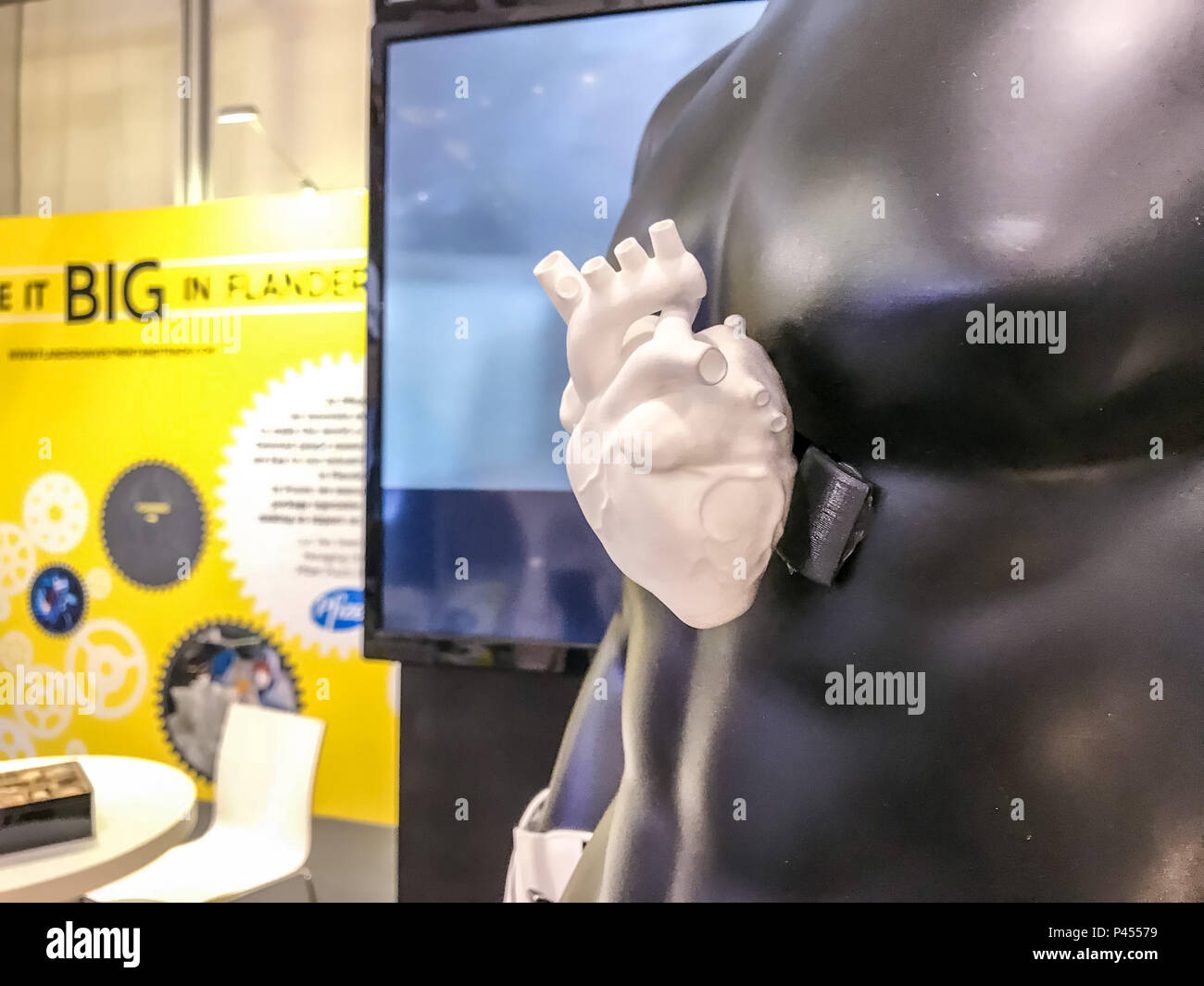 Hannover Germany April 18 3d Printed Anatomical Heart Using Sls Technology In Pa20 By Tenco Ddm At Hannover Messe Stock Photo Alamy