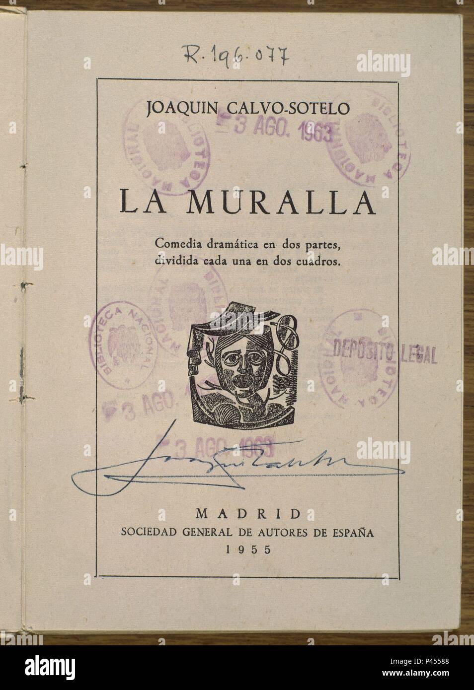 LA MURALLA  SIG T 32676. Author: CALVO SOTELO JOAQUIN. Location: BIBLIOTECA NACIONAL-COLECCION, MADRID, SPAIN. Stock Photo