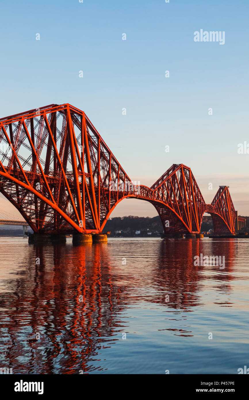 Great Britain, Scotland, Edinburgh, South Queensferry, The Forth Bridge Stock Photo