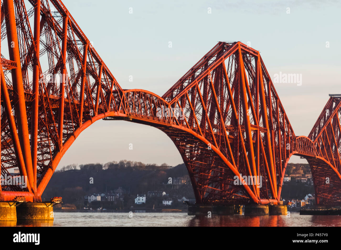 Great Britain, Scotland, Edinburgh, South Queensferry, The Forth Bridge Stock Photo