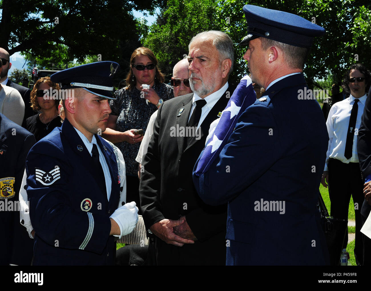 The Malmstrom Air Force Base Honor Guard renders military honors during