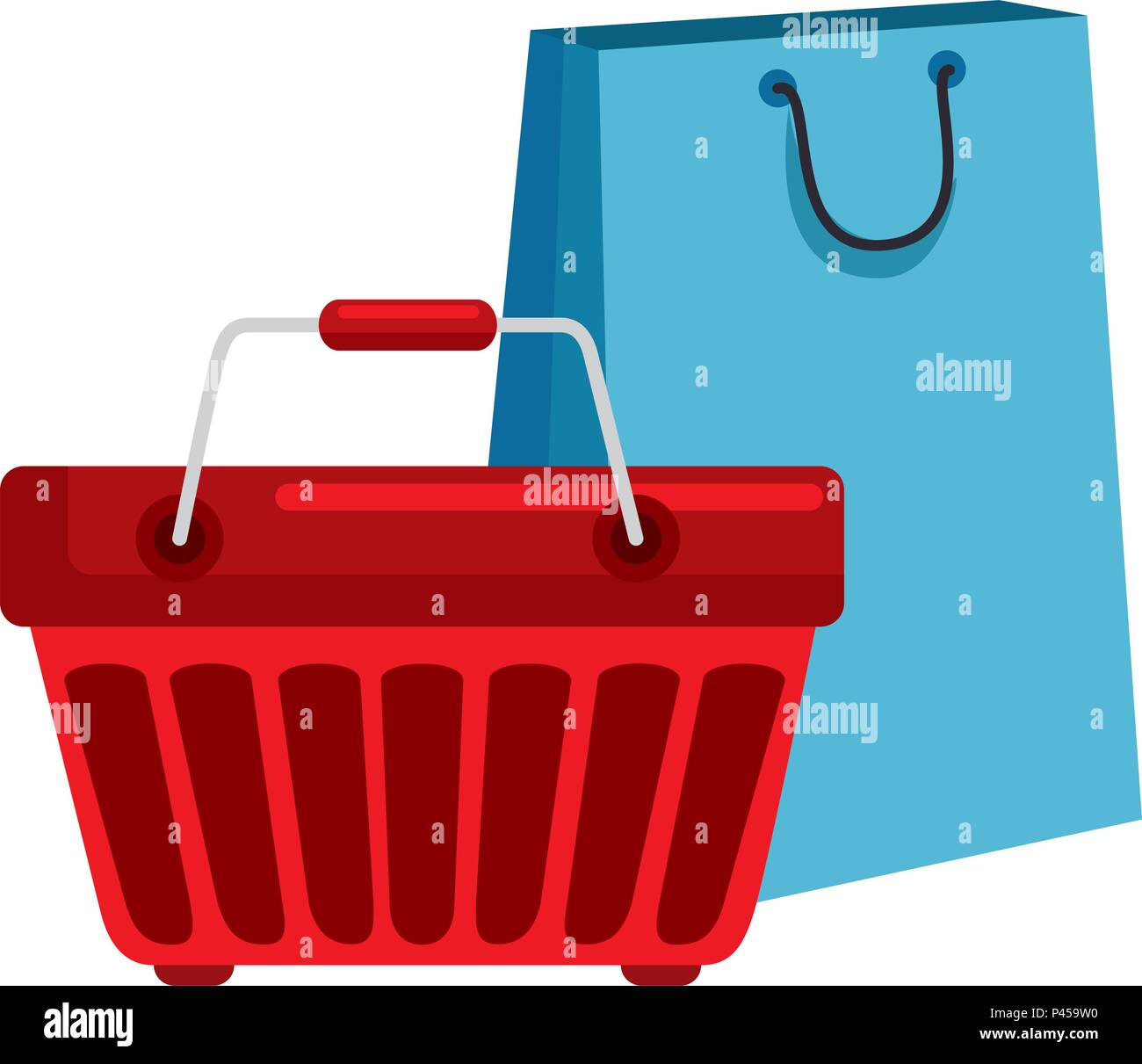 shopping bag with basket Stock Vector Image & Art - Alamy