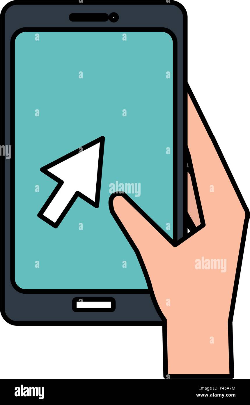 hand with smartphone icon Stock Vector Image & Art - Alamy