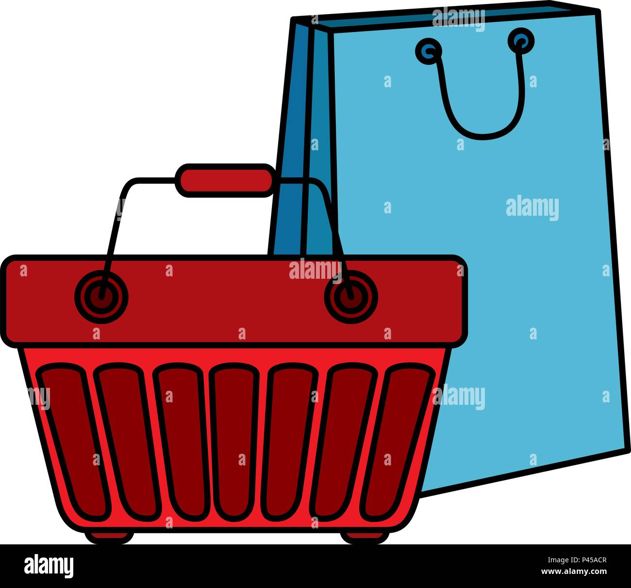 shopping bag with basket Stock Vector Image & Art - Alamy