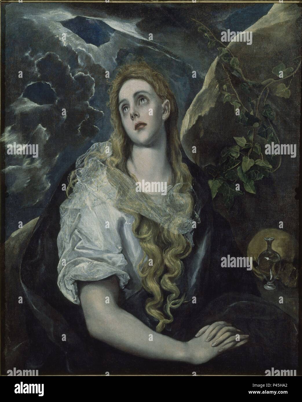LA MAGDALENA PENITENTE - SIGLO XVI. Author: El Greco (1541-1614). Location: GALERIA NELSON, KANSAS CITY. Stock Photo
