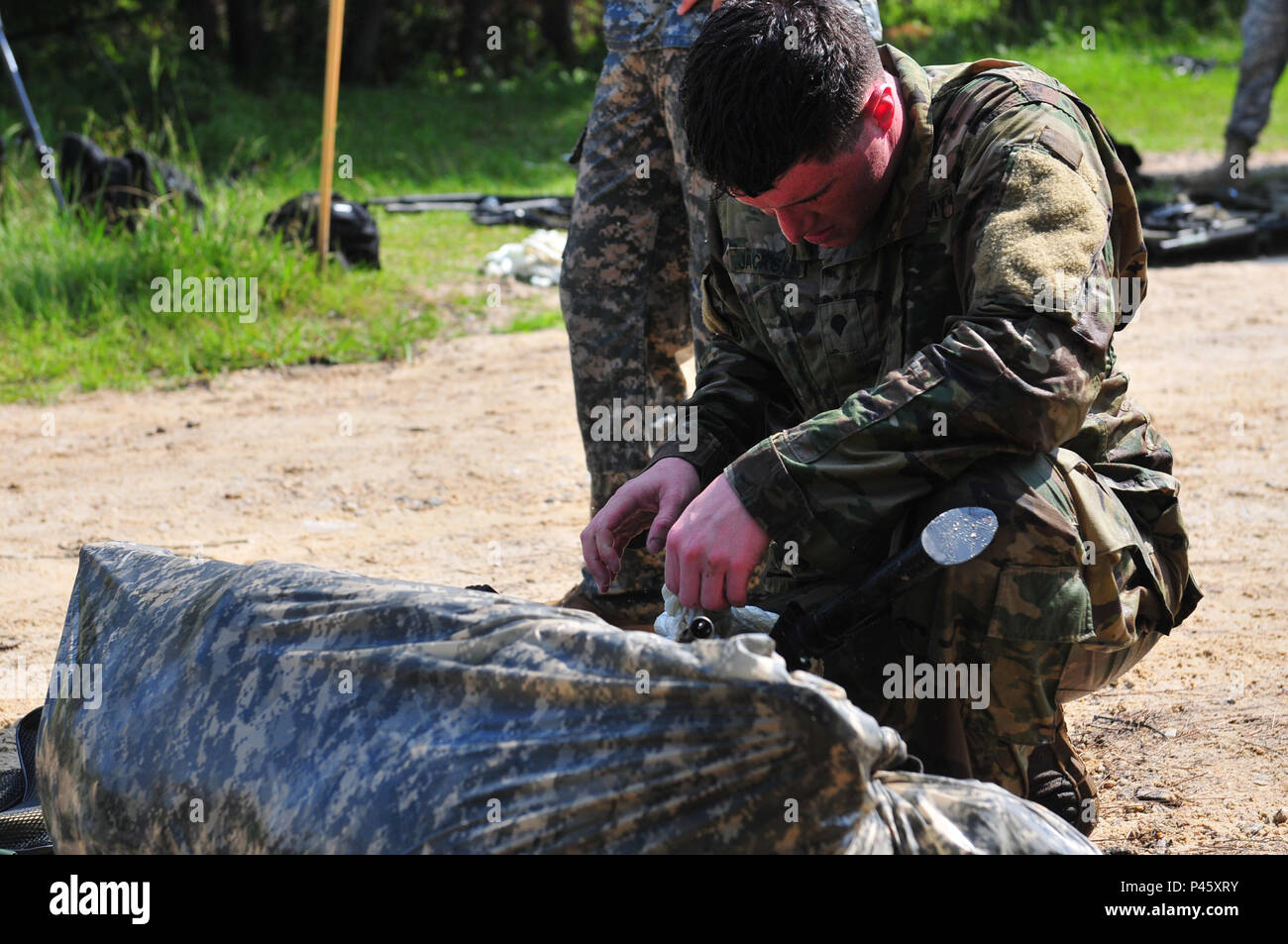 A soldier from Alpha Company, 37th Engineer Battalion, 2nd Brigade ...