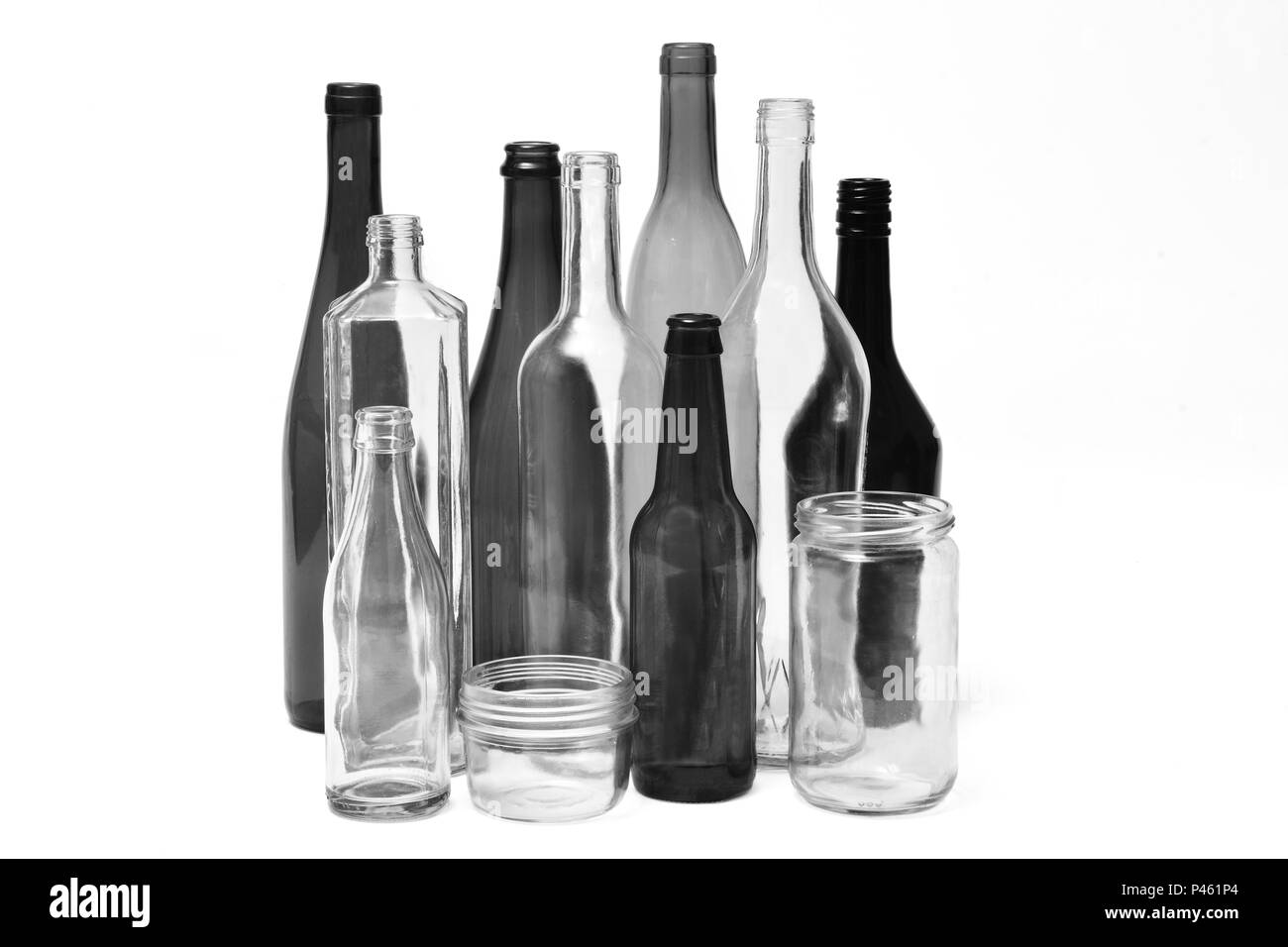 recycling  glass on white background Stock Photo