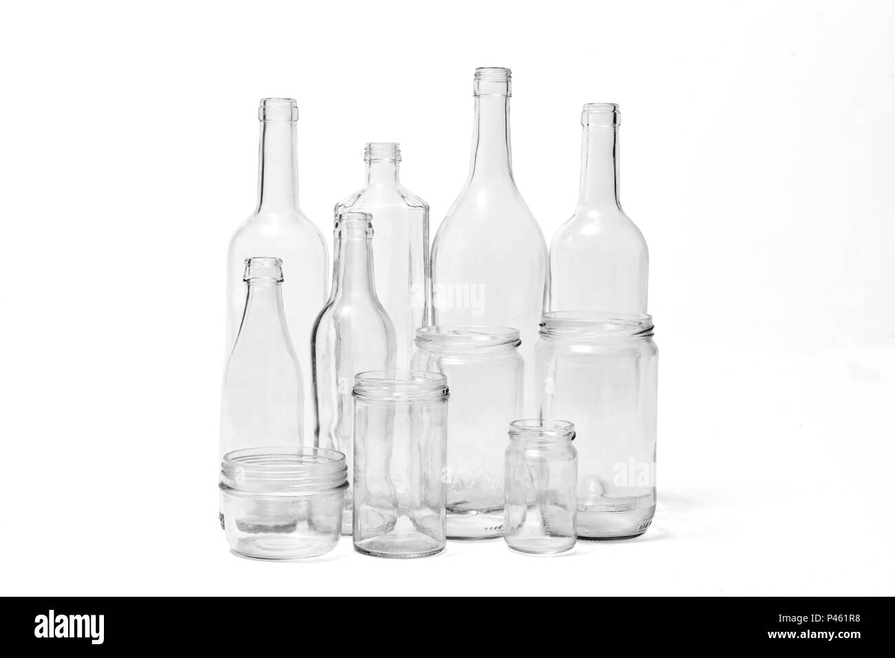glass bottles on white background Stock Photo Alamy