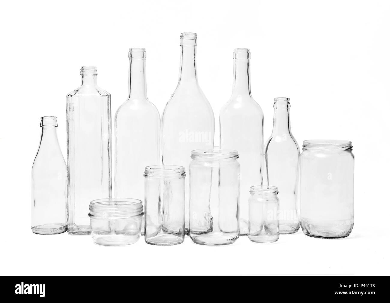 glass bottles on white background Stock Photo