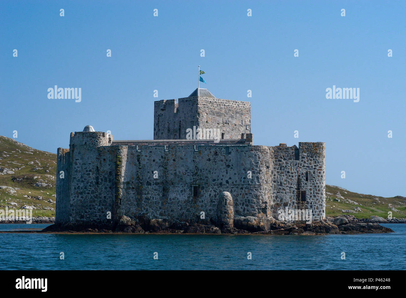 Kisimul Castle, the seat of Clan MacNeil, in the harbour of Castlebay, Isle of Barra, Outer Hebrides, Scotland Stock Photo
